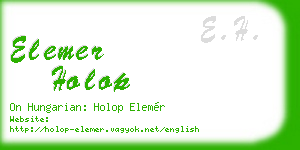 elemer holop business card