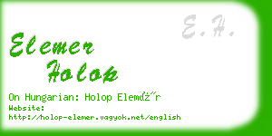 elemer holop business card